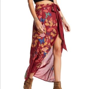 Freepeople Bri Bri butterfly wrap maxi skirt size4